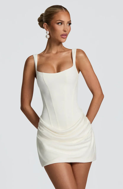 Vestido corto Cornelia - Marrón ciruela